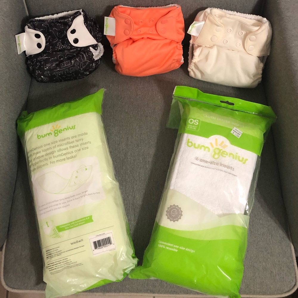 Bum Genius 4.0 Cloth Diapers w/ extra inserts